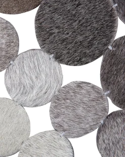 Outlet Beliani Tappeto HILVAN ø 140 cm Pelle naturale Grigio