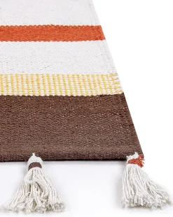 Hot Beliani Tappeto HISARLI Marrone Cotone Arancione Beige Giallo Marrone