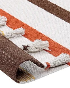 Hot Beliani Tappeto HISARLI Marrone Cotone Arancione Beige Giallo Marrone