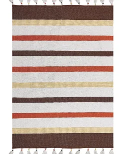 Hot Beliani Tappeto HISARLI Marrone Cotone Arancione Beige Giallo Marrone