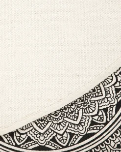 Online Beliani Tappeto HIZAN Nero ø 120 cm Cotone Beige Nero