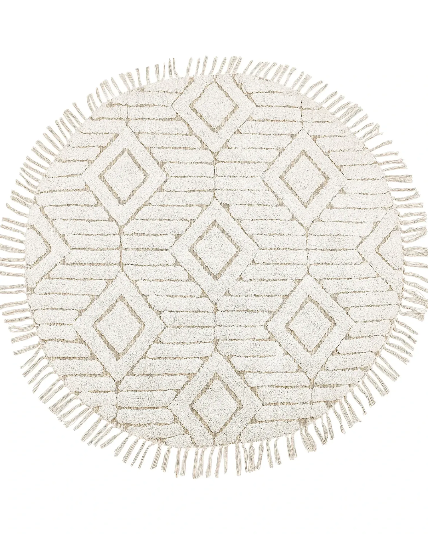 Discount Beliani Tappeto HORASAN chiaro ø 140 cm Cotone Beige