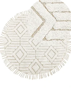 Discount Beliani Tappeto HORASAN chiaro ø 140 cm Cotone Beige