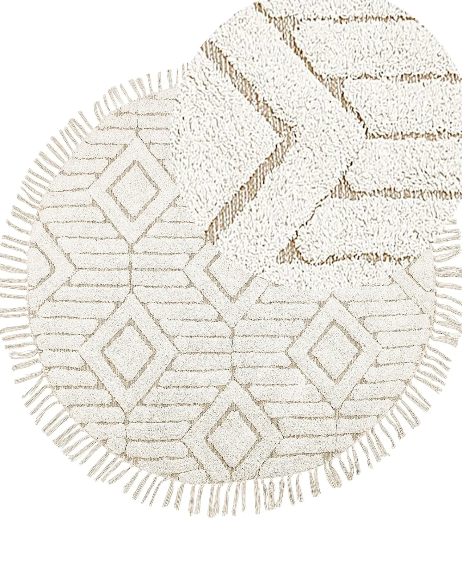 Discount Beliani Tappeto HORASAN chiaro ø 140 cm Cotone Beige