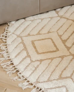 Discount Beliani Tappeto HORASAN chiaro ø 140 cm Cotone Beige