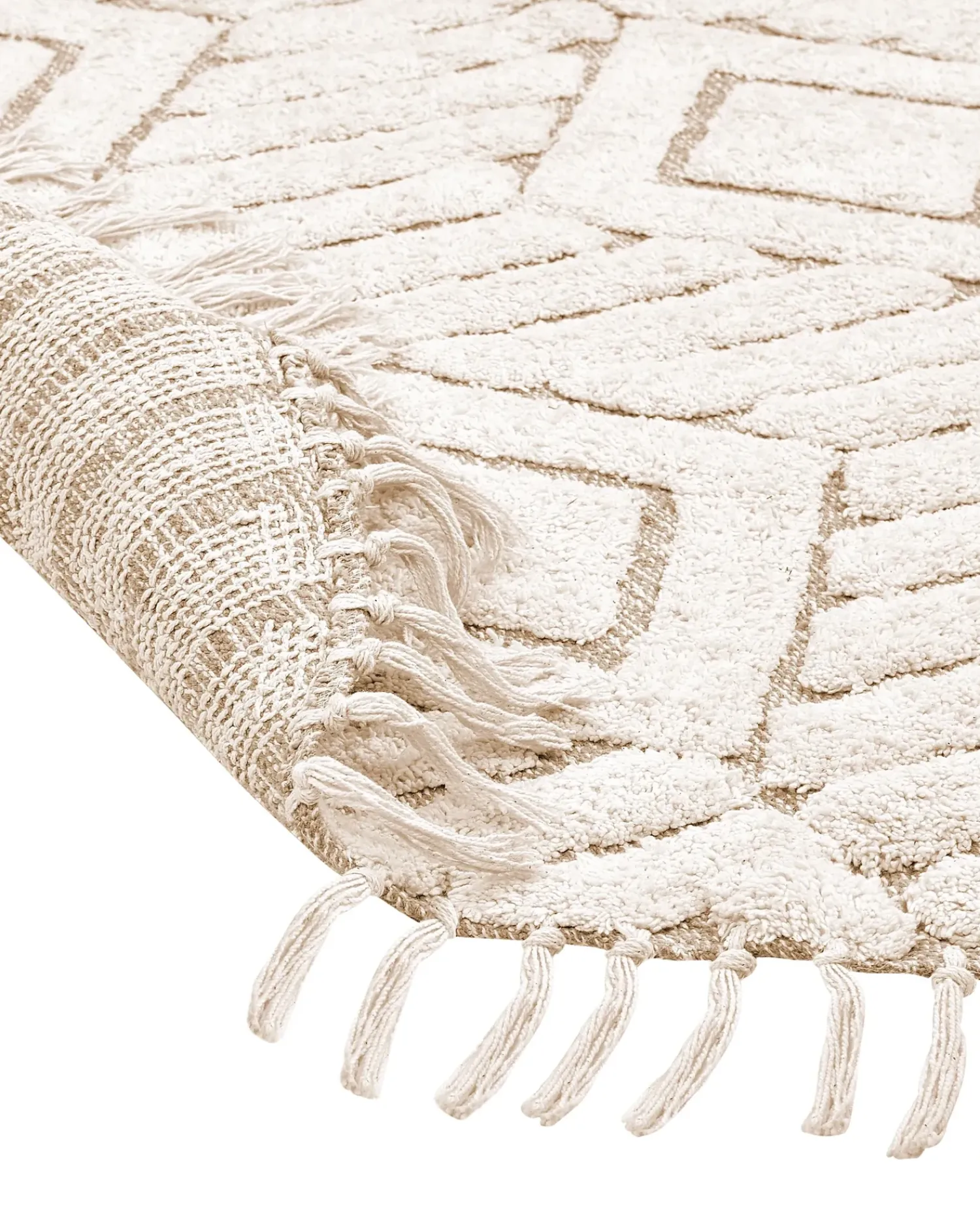 Discount Beliani Tappeto HORASAN chiaro ø 140 cm Cotone Beige