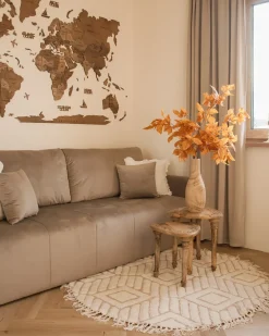 Discount Beliani Tappeto HORASAN chiaro ø 140 cm Cotone Beige
