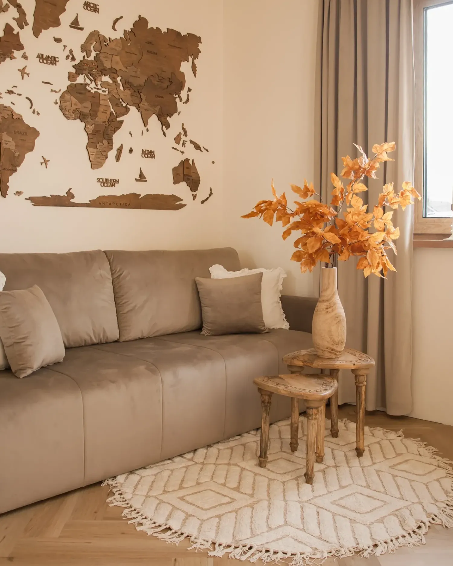 Discount Beliani Tappeto HORASAN chiaro ø 140 cm Cotone Beige