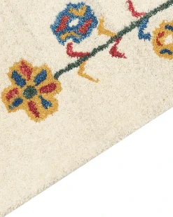 Hot Beliani Tappeto HUSUNLU Beige Lana Persiano Beige Blu Giallo Rosso Verde