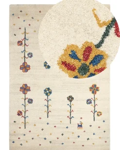 Hot Beliani Tappeto HUSUNLU Beige Lana Persiano Beige Blu Giallo Rosso Verde