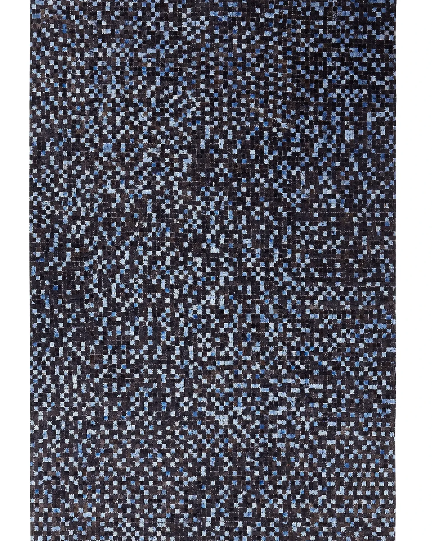 Clearance Beliani Tappeto IKISU Marrone scuro Pelle naturale Blu Marrone