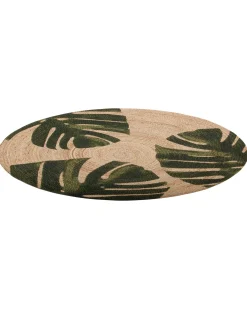 New Beliani Tappeto INCIK Beige ø 140 cm Iuta Beige Verde