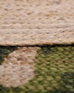 New Beliani Tappeto INCIK Beige ø 140 cm Iuta Beige Verde