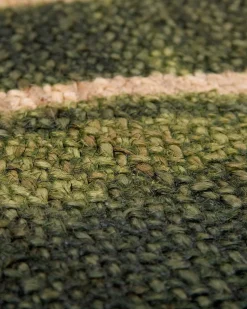New Beliani Tappeto INCIK Beige ø 140 cm Iuta Beige Verde