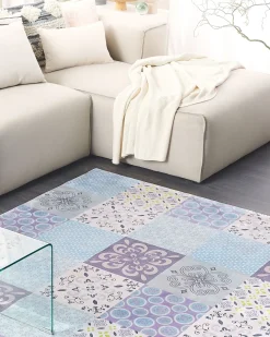 Clearance Beliani Tappeto INKAYA Grigio Beige Bianco Grigio