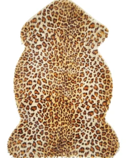 Sale Beliani Tappeto in pelliccia sintetica NAMBUNG Marrone 60 x 90 cm Beige Marrone Nero