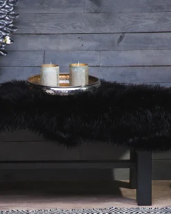 Discount Beliani Tappeto in pelliccia sintetica MUNGO 63 x 95 cm Nero