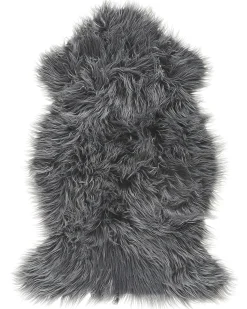Beliani Tappeto in pelliccia sintetica MUNGO 63 x 95 cm Grigio