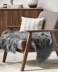 Beliani Tappeto in pelliccia sintetica MUNGO 63 x 95 cm Grigio