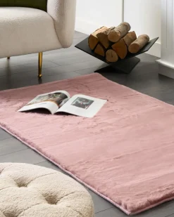 New Beliani Tappeto in pelliccia sintetica MIRPUR 80 x 150 cm Rosa