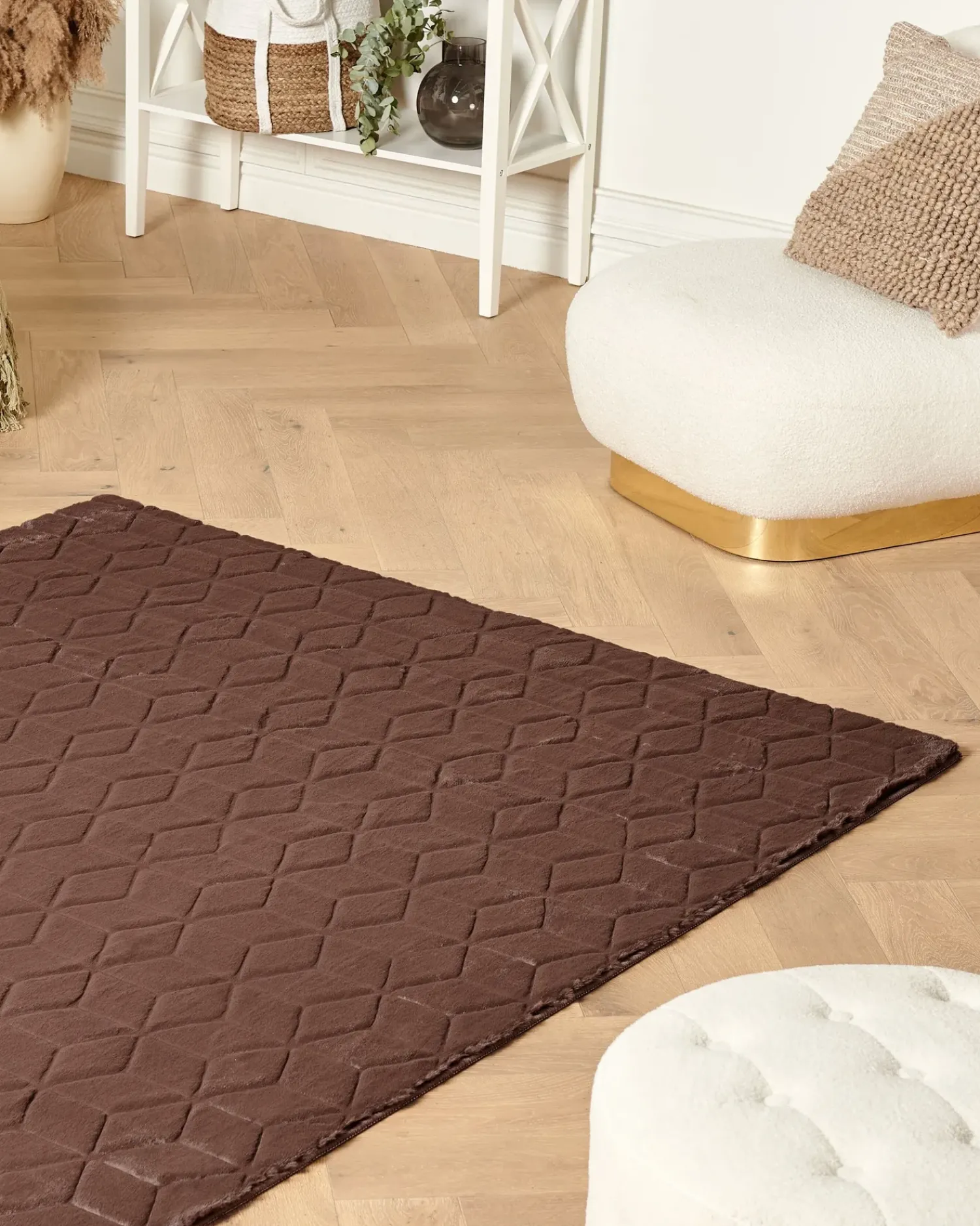 Discount Beliani Tappeto in pelliccia sintetica THATTA Marrone