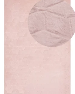 New Beliani Tappeto in pelliccia sintetica THATTA Rosa