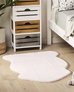 Discount Beliani Tappeto in pelliccia sintetica UNDARA sporco 60 x 90 cm Bianco