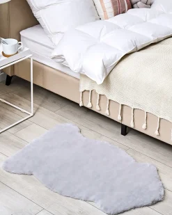 New Beliani Tappeto in pelliccia sintetica UNDARA chiaro 60 x 90 cm Grigio