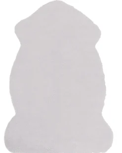 New Beliani Tappeto in pelliccia sintetica UNDARA chiaro 60 x 90 cm Grigio