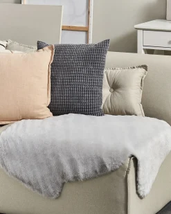 New Beliani Tappeto in pelliccia sintetica UNDARA chiaro 60 x 90 cm Grigio