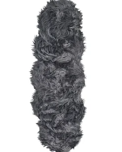 Discount Beliani Tappeto in pelliccia sintetica MAMUNGARI scuro 60 x 180 cm Grigio