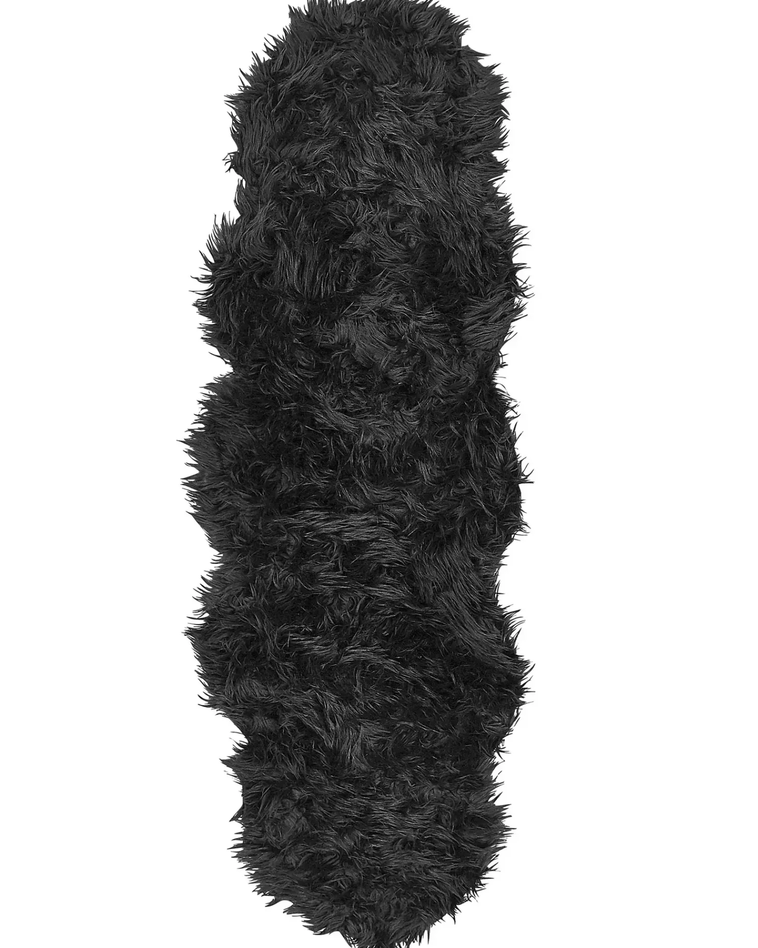 Hot Beliani Tappeto in pelliccia sintetica MAMUNGARI 60 x 180 cm Nero