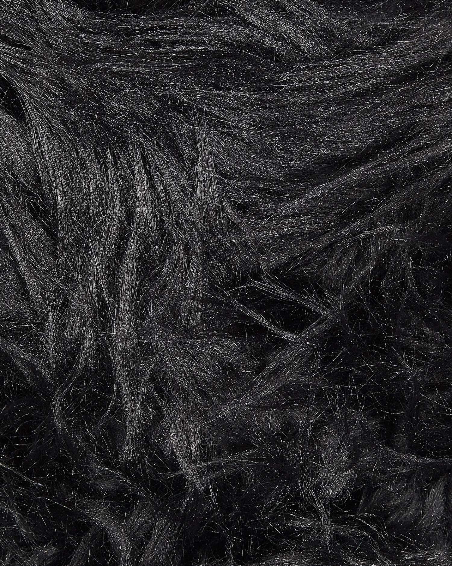 Hot Beliani Tappeto in pelliccia sintetica MAMUNGARI 60 x 180 cm Nero
