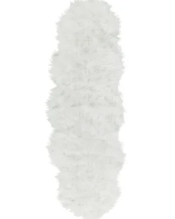 Beliani Tappeto in pelliccia sintetica MAMUNGARI 60 x 180 cm Bianco