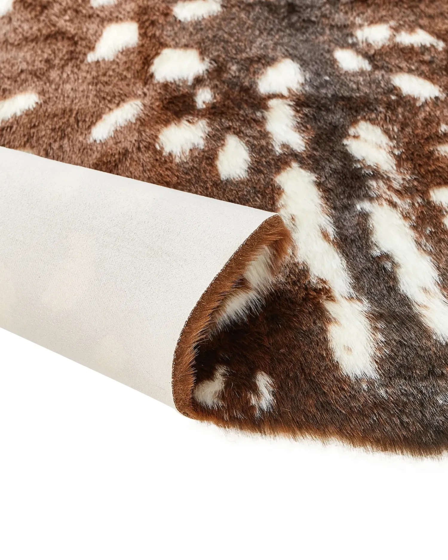Online Beliani Tappeto in pelliccia sintetica KNOLL Marrone 150 x 200 cm Beige Marrone