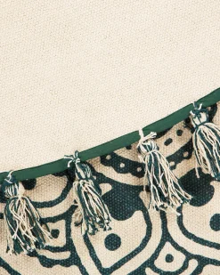 Hot Beliani Tappeto IRICE Verde ø 120 cm Cotone Beige Verde