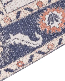 Sale Beliani Tappeto KABTA Multicolore 80 x 150 cm Cotone Beige Blu Multicolore Rosso