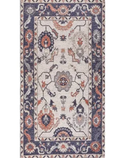 Sale Beliani Tappeto KABTA Multicolore 80 x 150 cm Cotone Beige Blu Multicolore Rosso