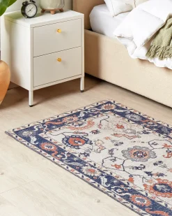 Sale Beliani Tappeto KABTA Multicolore 80 x 150 cm Cotone Beige Blu Multicolore Rosso