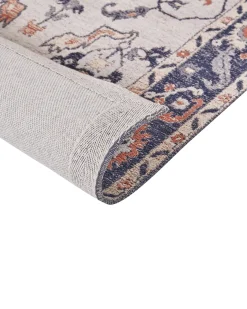 Sale Beliani Tappeto KABTA Multicolore 80 x 150 cm Cotone Beige Blu Multicolore Rosso