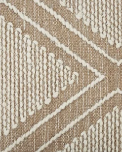 Discount Beliani Tappeto KACEM Beige Cotone Bianco Beige
