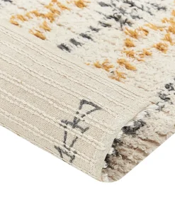 Discount Beliani Tappeto KADAPA Beige Cotone Beige Giallo Nero