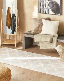 Hot Beliani Tappeto KADAYAL Beige 80 x 300 cm Beige Bianco
