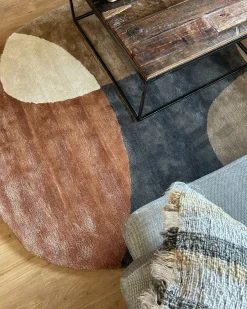 Sale Beliani Tappeto KAFAR Multicolore 160 x 230 cm Viscosa Marrone Nero Multicolore