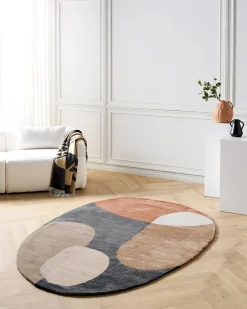 Sale Beliani Tappeto KAFAR Multicolore 160 x 230 cm Viscosa Marrone Nero Multicolore