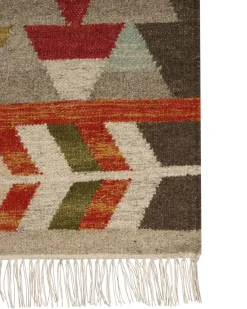 Online Beliani Tappeto KAGHSI Multicolore Lana Kilim Blu Rosso Verde Multicolore