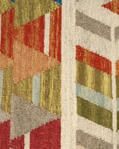 Online Beliani Tappeto KAGHSI Multicolore Lana Kilim Blu Rosso Verde Multicolore