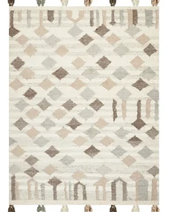 New Beliani Tappeto KAGHTSRASHEN Beige Lana Kilim Beige Grigio Marrone Multicolore