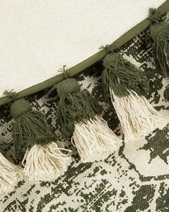 Clearance Beliani Tappeto KAHTA Verde ø 120 cm Cotone Bianco Verde