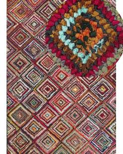 Best Beliani Tappeto KAISERI Multicolore Cotone Blu Rosso Viola Multicolore